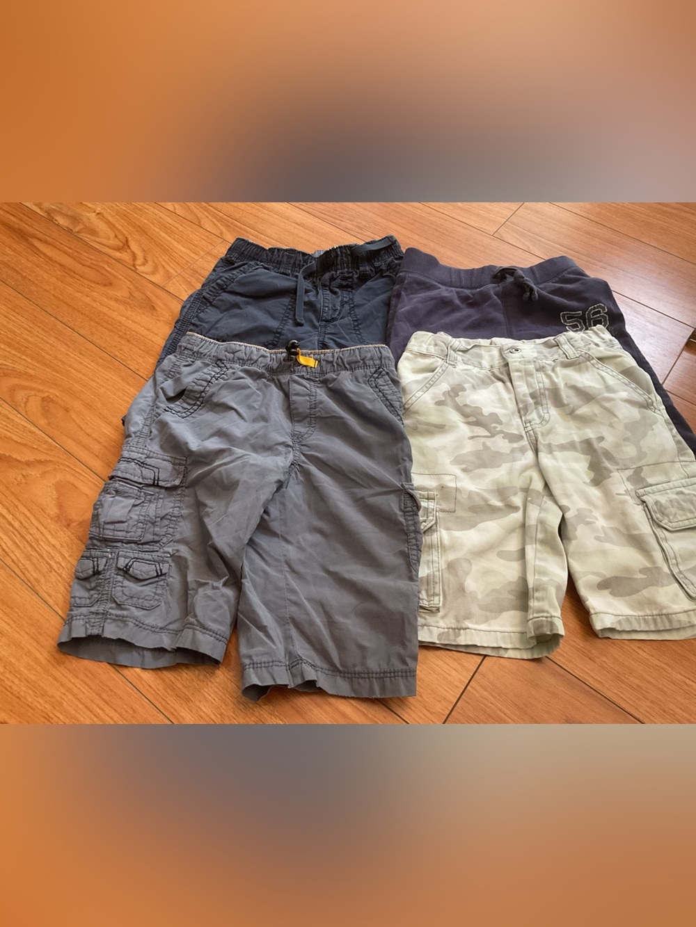 Kids 4 Shorts - Gray, Camo, Blue size 5